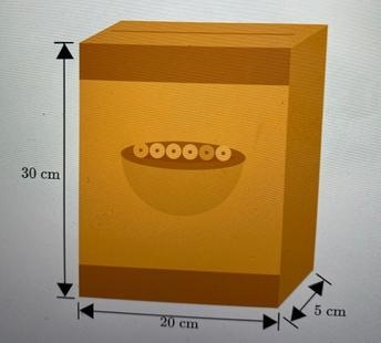 The cereal box shown below is a rectangular prism. Find the surface area of the cereal-example-1