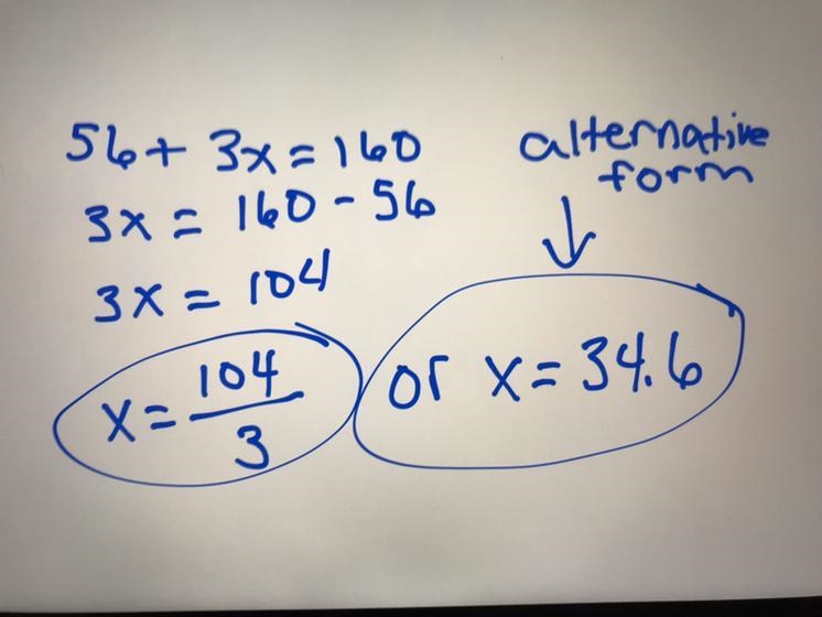 -What is the step by step answer to 14+3/4x=40? ​-example-1