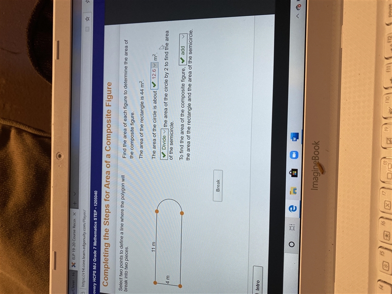 Please help ASAP Select two points to define a line where the polygon will break into-example-1