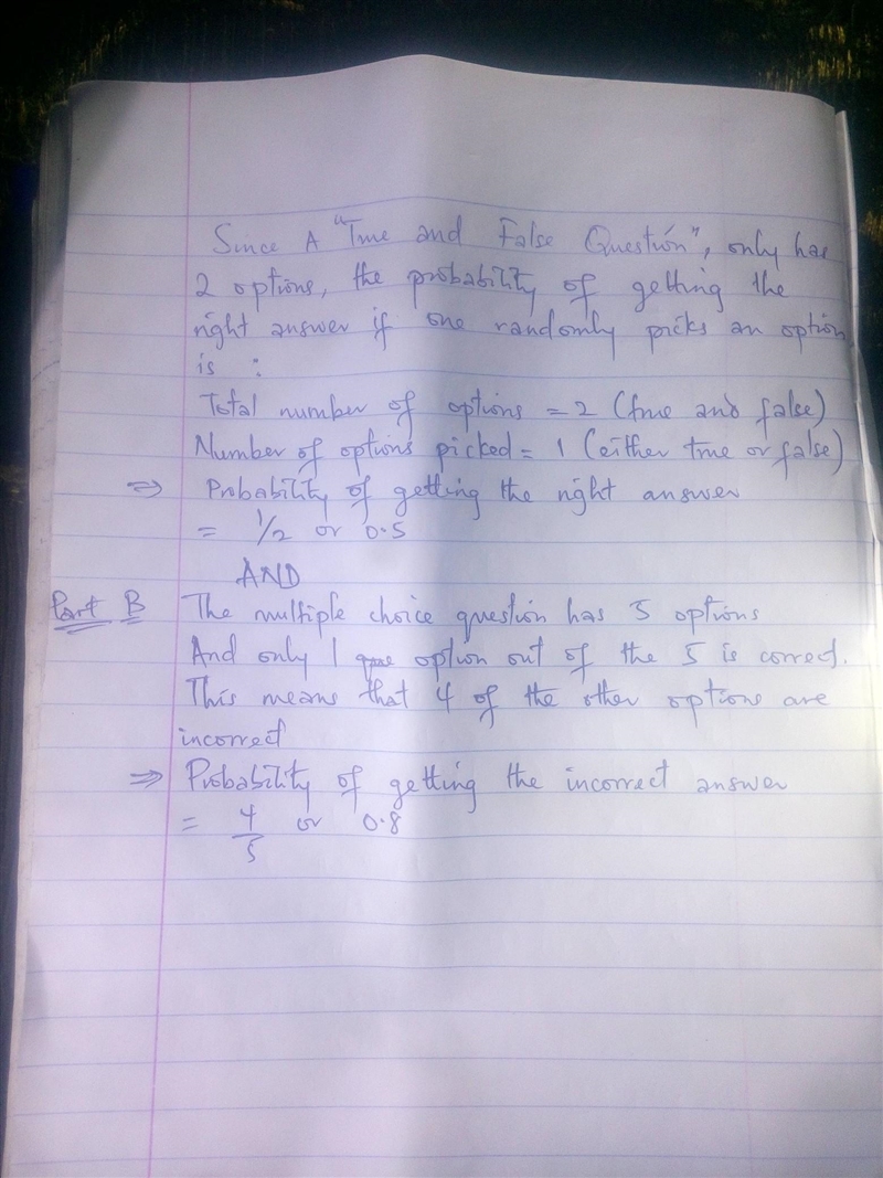 What is the probability of guessing the correct answer to the true-false question-example-1