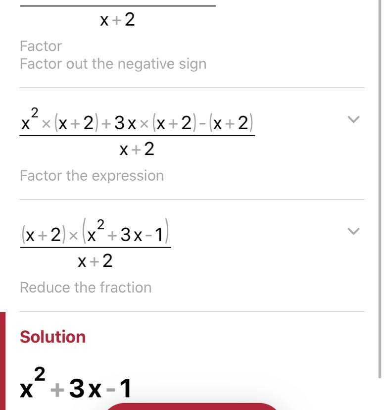 Simplify (x³+5x²+5x-2)÷ (x+2)-example-1