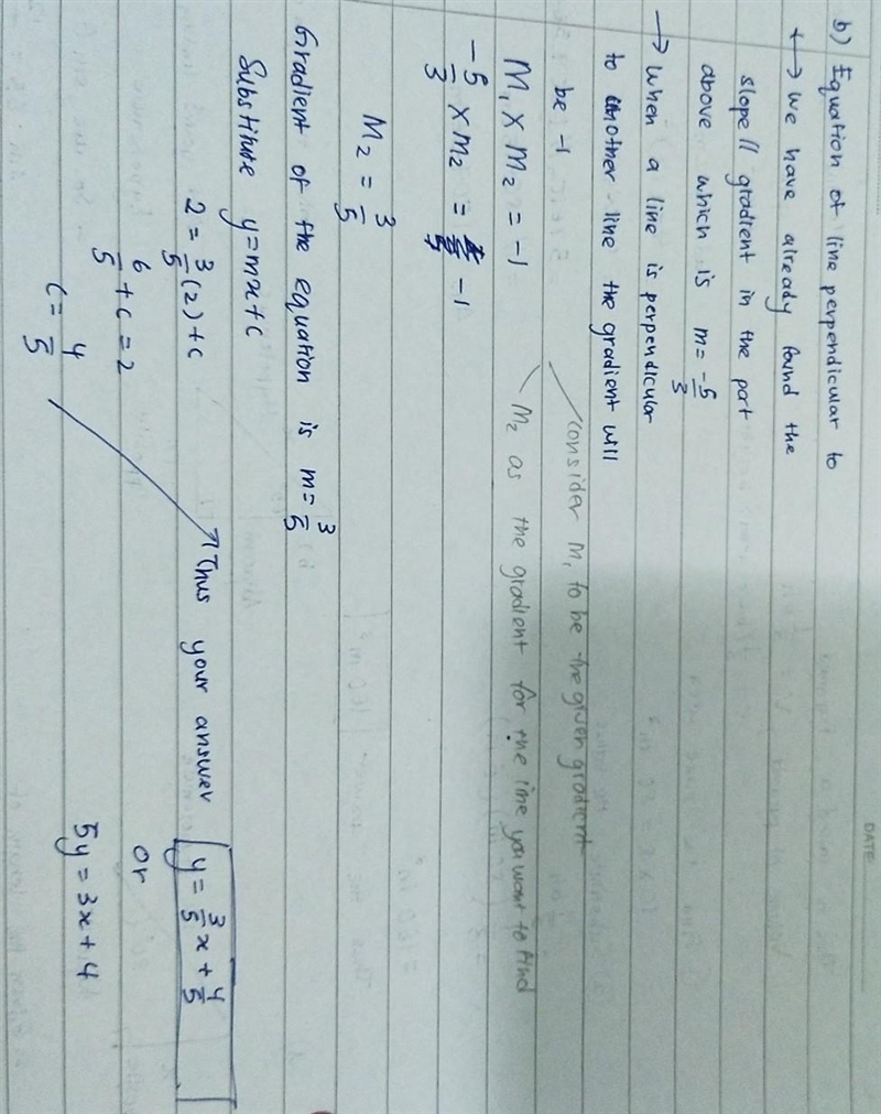 Consider the line -5x - 3y = 9. Find the equation of the line that is parallel to-example-1