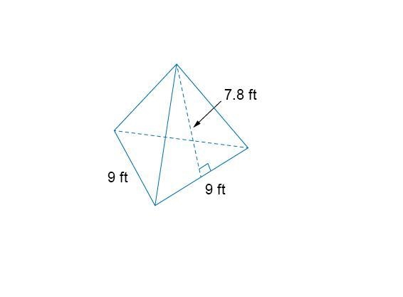 The triangular pyramid has identical equilateral triangles as its faces. Find the-example-1