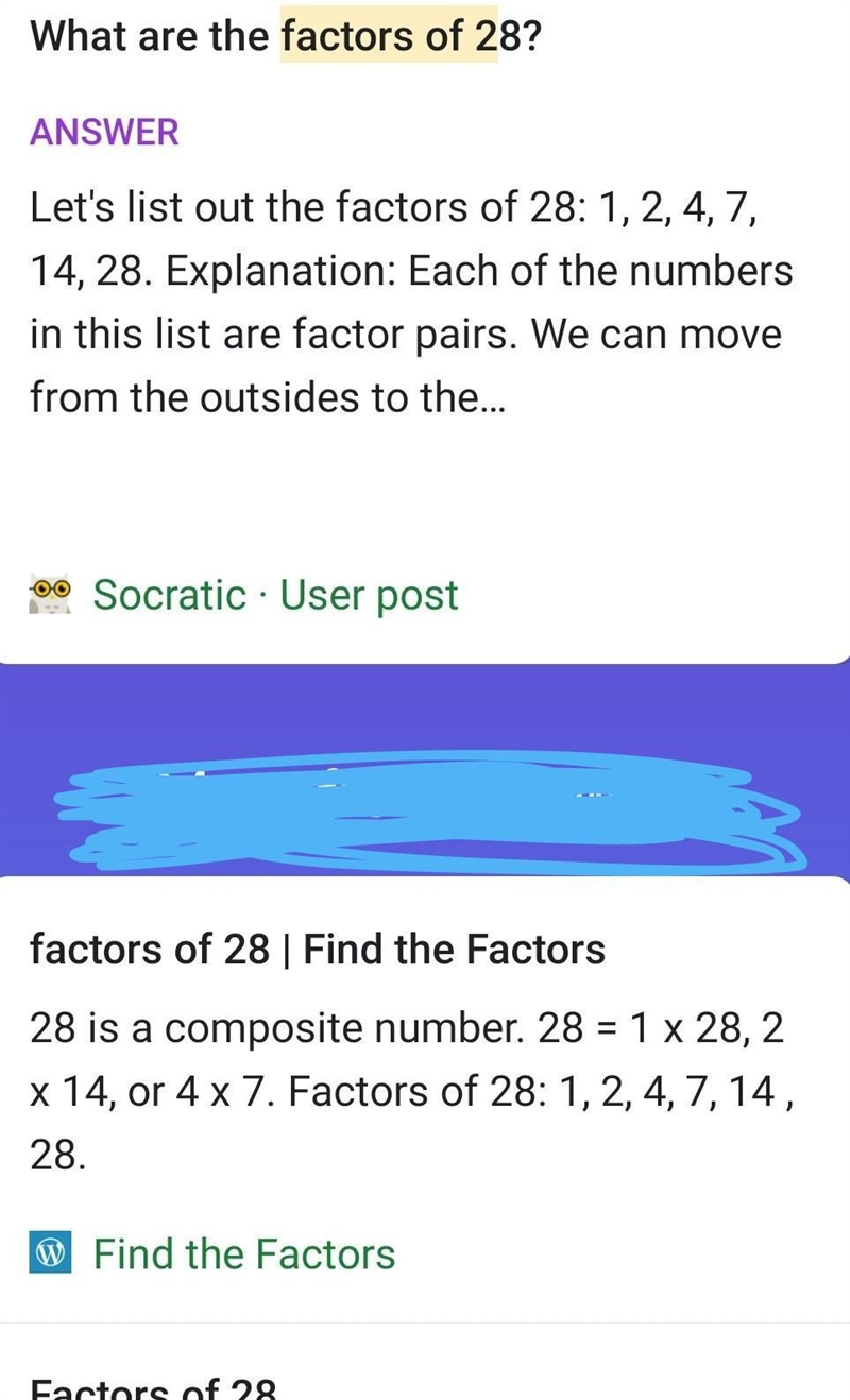 Which list shows all the factors of 28? 1, 4, 7, 28 1, 2, 4, 7, 14, 28 1, 2, 4, 6, 14, 28 1, 4, 6, 28-example-2