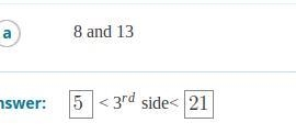 Given the lengths of two sides of a triangle, find the range for the length of the-example-1