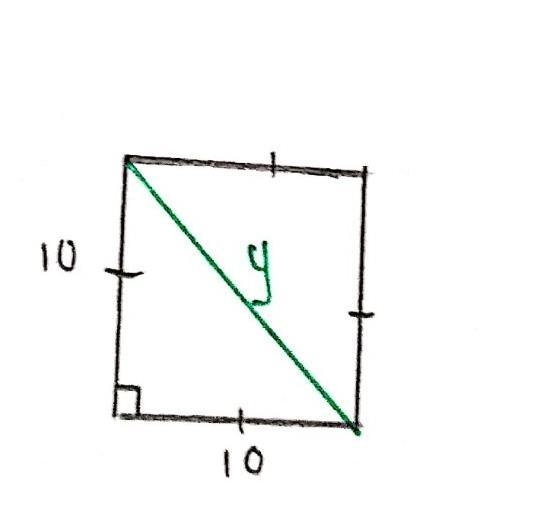 If the cube shown has a volume of 1,000 cm3, what is the length of the diagonal, x-example-2