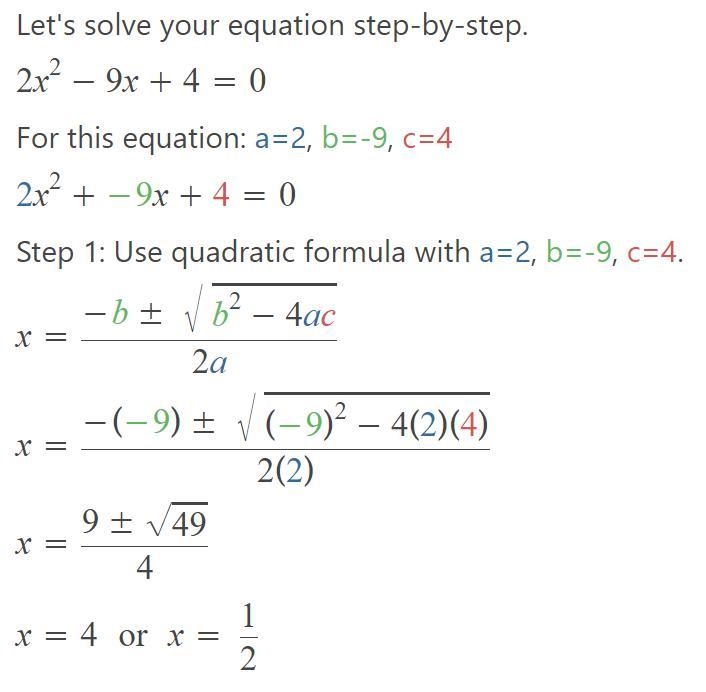 Given the equation below, which of the following shows the quadratic formula correctly-example-1