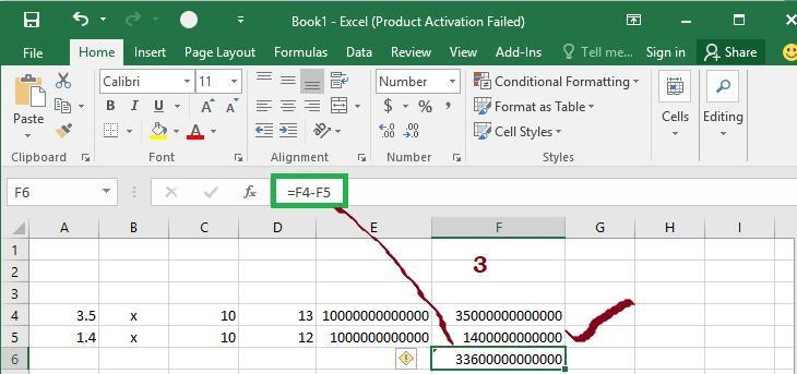 Evaluate (3.5×10^13)-(1.4×10^12)/3×10^9-example-3