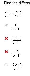 Find the sum: x+1/x-1 - x-8/x-1-example-1