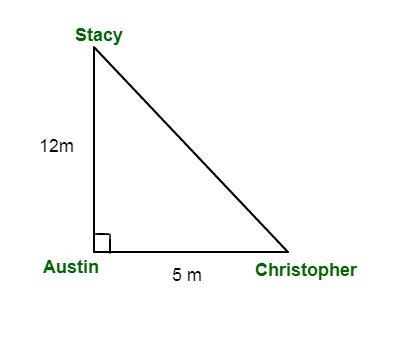 Stacy is playing hide-and-seek with Austin and Christopher. Austin is hiding 12 meters-example-1