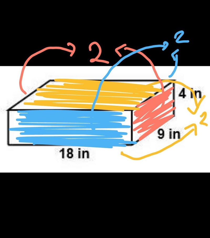 Taylor is wrapping a birthday gift in the rectangular box shown below. How much wrapping-example-1