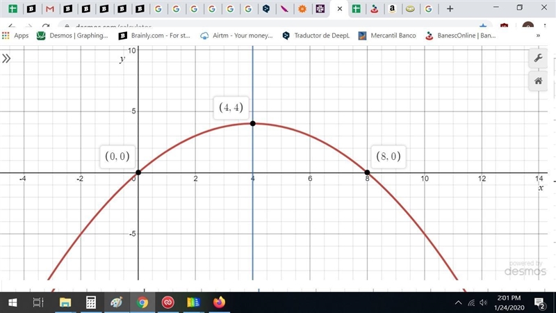 For each of the following equations. Find the coordinates of the vertex of the curve-example-1