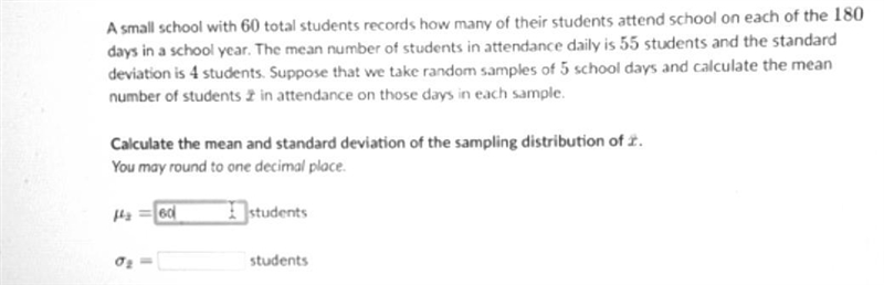 A small school with 60 total students records how many of their students attend on-example-1