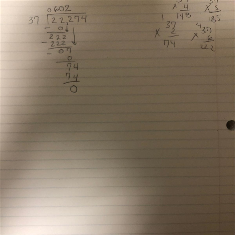 How to show work for 22,274 divide 37-example-1