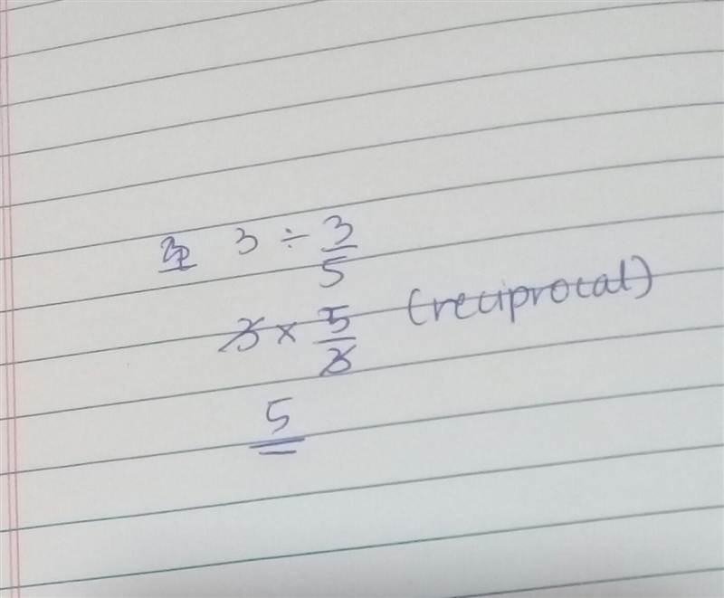 What is the result of 3 divided by three-fifths?-example-1