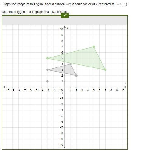 Graph the image of this figure after a dilation with a scale factor of 2 centered-example-1