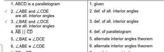 Given: ABCD is a parallelogram. Diagonals AC, BD intersect at E. Prove: AE = CE and-example-1