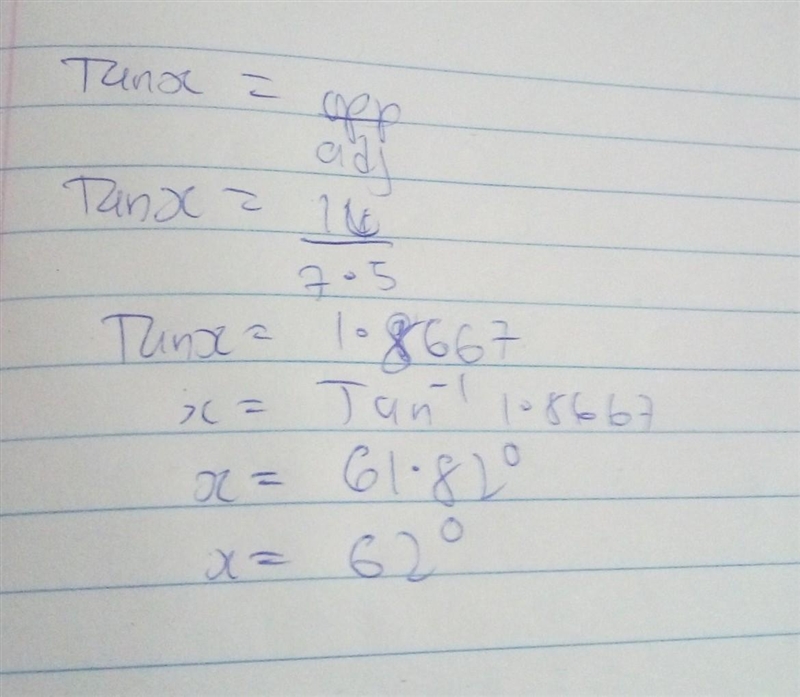 25. Here is a right-angled triangle. 14 cm 17.5 cm Work out the size of the angle-example-1