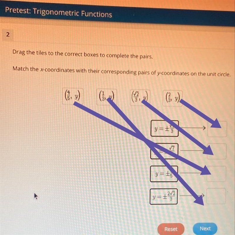 PLS HELP Match the x-coordinates with their corresponding pairs of y-coordinates on-example-1