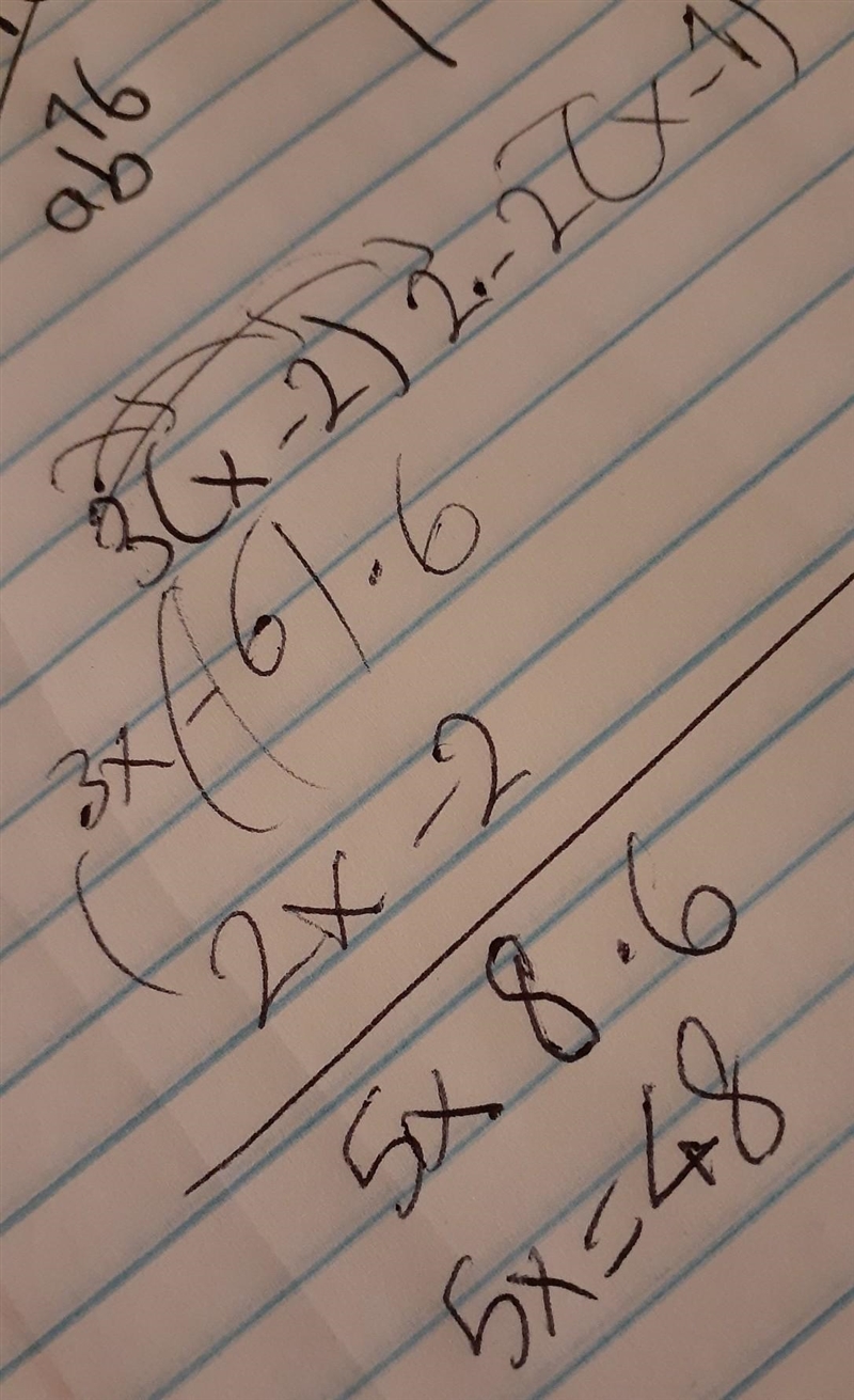 Express 3(x - 2)2 – 2(x - 1) as an equivalent trinomial.-example-1