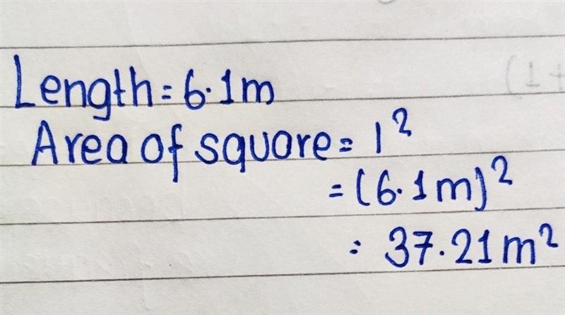 Find the area of the figure. A square with sides of 6.1 m The area equals ____ m2-example-1