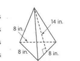 Hector covers each face of the pyramid below with construction paper. The area of-example-1