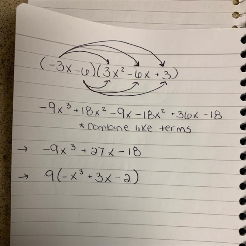 (−3x − 6)(3x2 − 6x + 3)-example-1