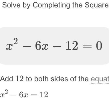 Solve using completing the square. 3. 2 + 6x = 12-example-1