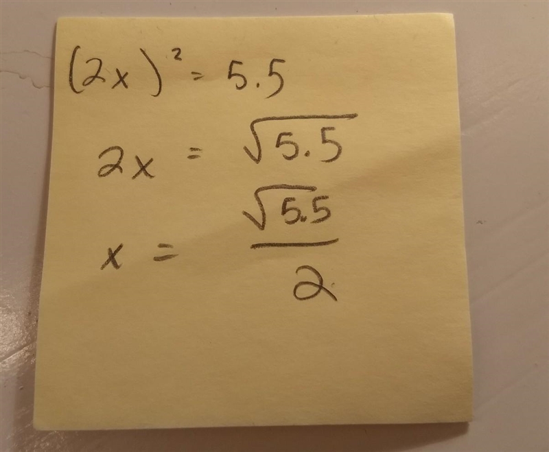 Solve the equation2x^2= 5.5 If more than one correct answer, enter as a comma separated-example-1