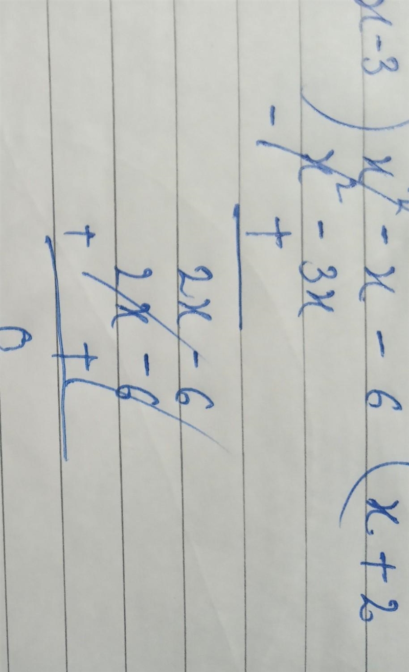 X² - x - 6 x - 3 Perform the division-example-1