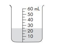 12. The container shown has a capacity of 60 milliliters. What fraction of it is empty-example-1