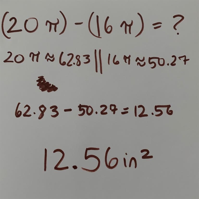 Martin ordered a pizza with a 16-inch diameter.Ricky ordered a pizza with a 20-inch-example-1