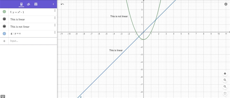 Is y= x^2-1 a linear equation?-example-1