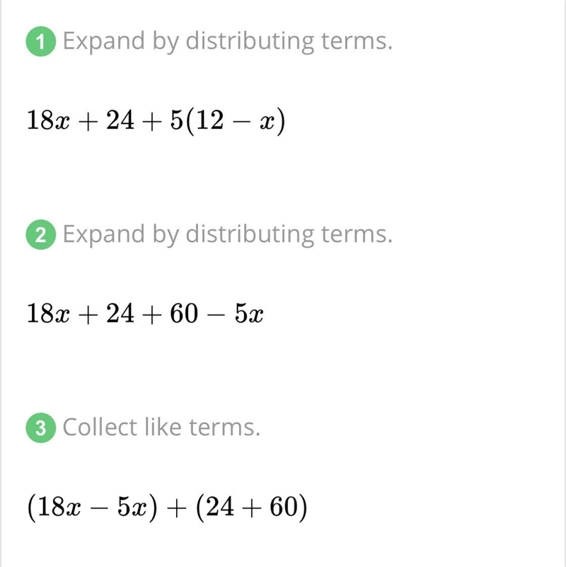 Which algebraic expression is equivalent to the expression below? 6(3x + 4) + 5(12 - x-example-1