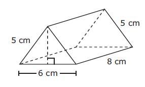 What is the lateral surface area of this triangular prism in square centimeters?-example-1