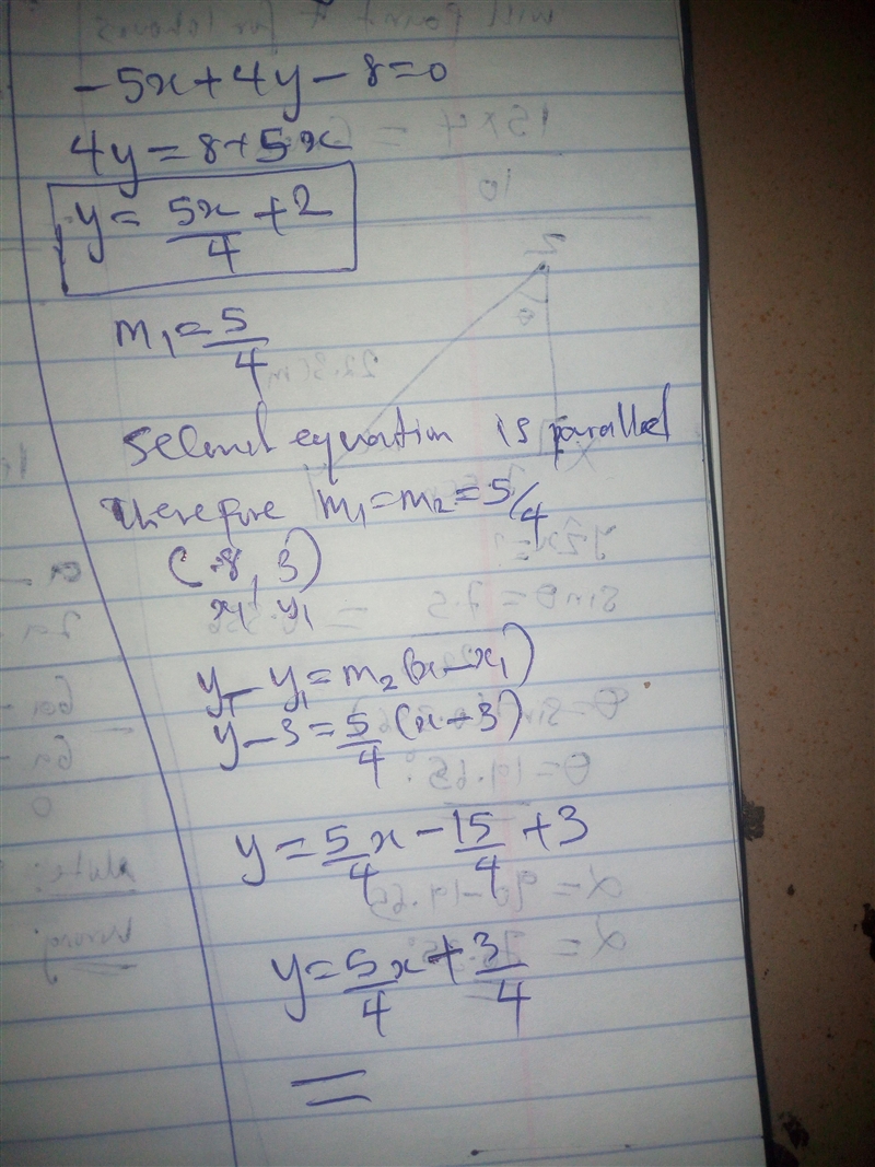 6. Find the equation in slope intercept form for the line that passes through the-example-1