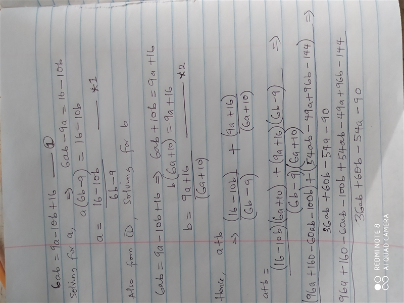 6ab=9a-10b+16, provided that both a and b are whole numbers, a+b=?-example-1