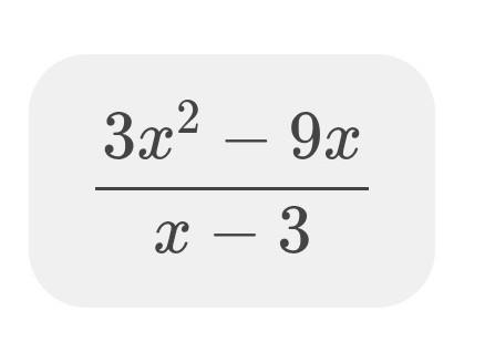 What is the simplified form of (3x^2-9x)/(x-3)? State any excluded values-example-1