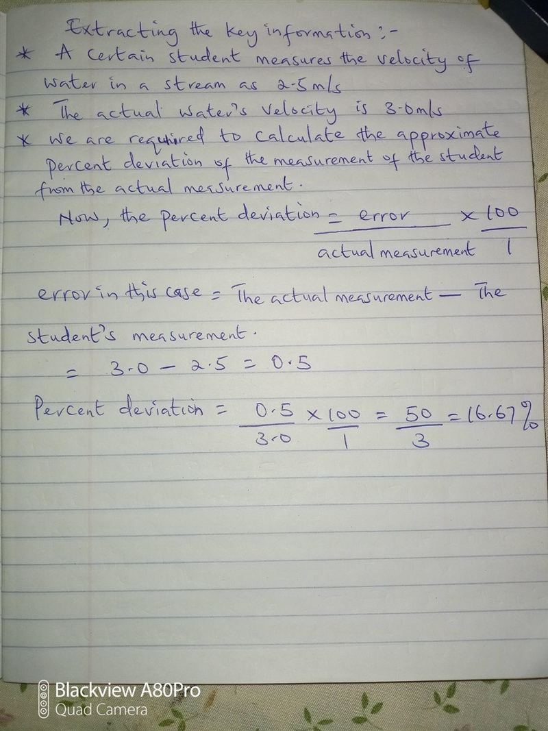 5. A student measures the velocity of the water in a stream as 2.5 meters per second-example-1