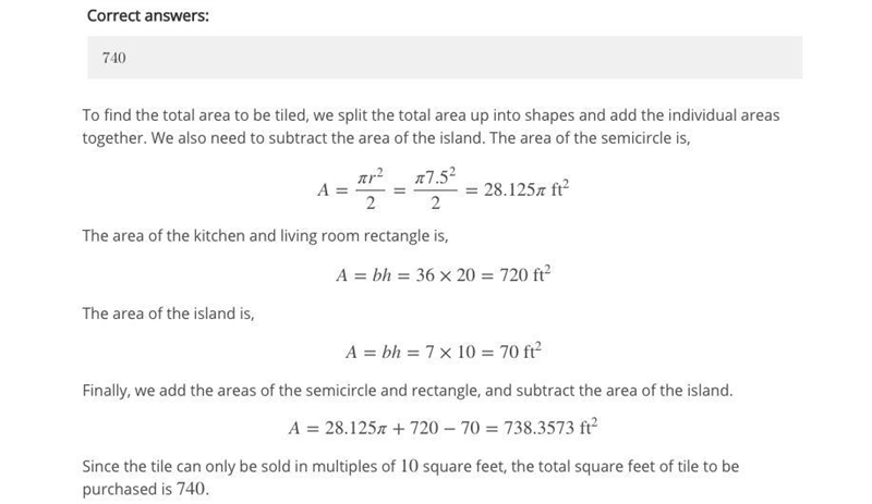 Kyle wants to put tile in his living room, dining room, and kitchen. How many square-example-1