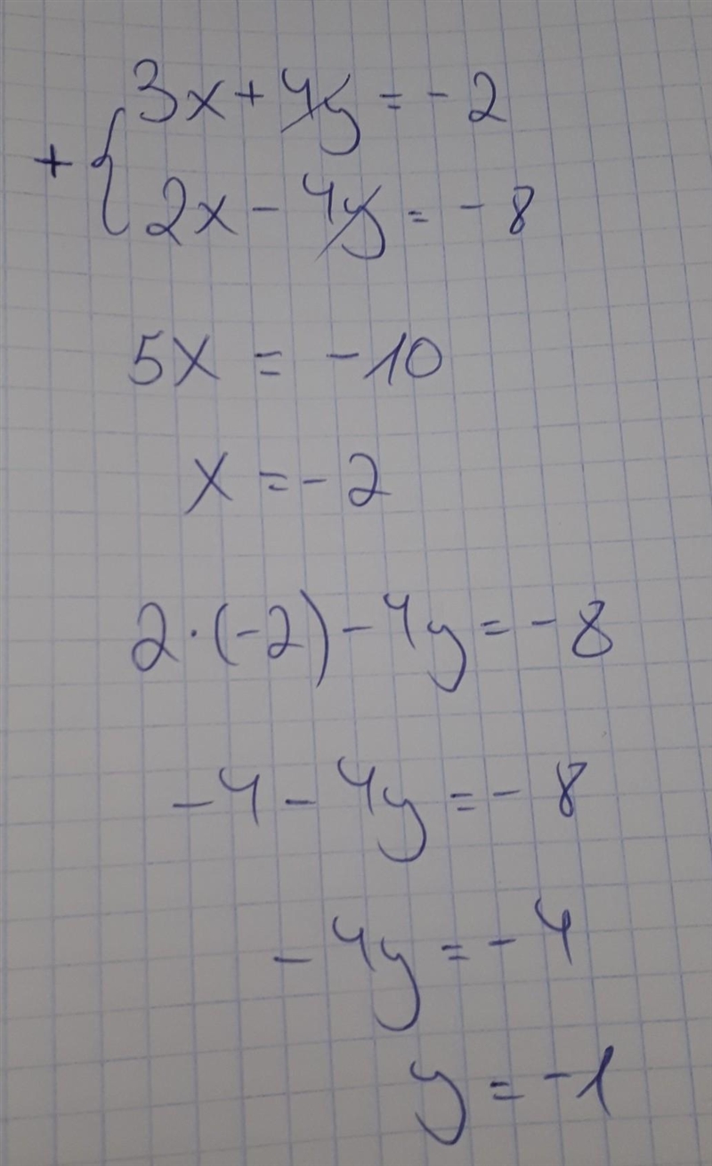 3x+4y=-2 2x-4y=-8 what is the answer-example-1