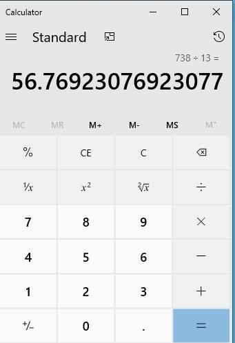 What is 738 divided by 13 in fraction form-example-1