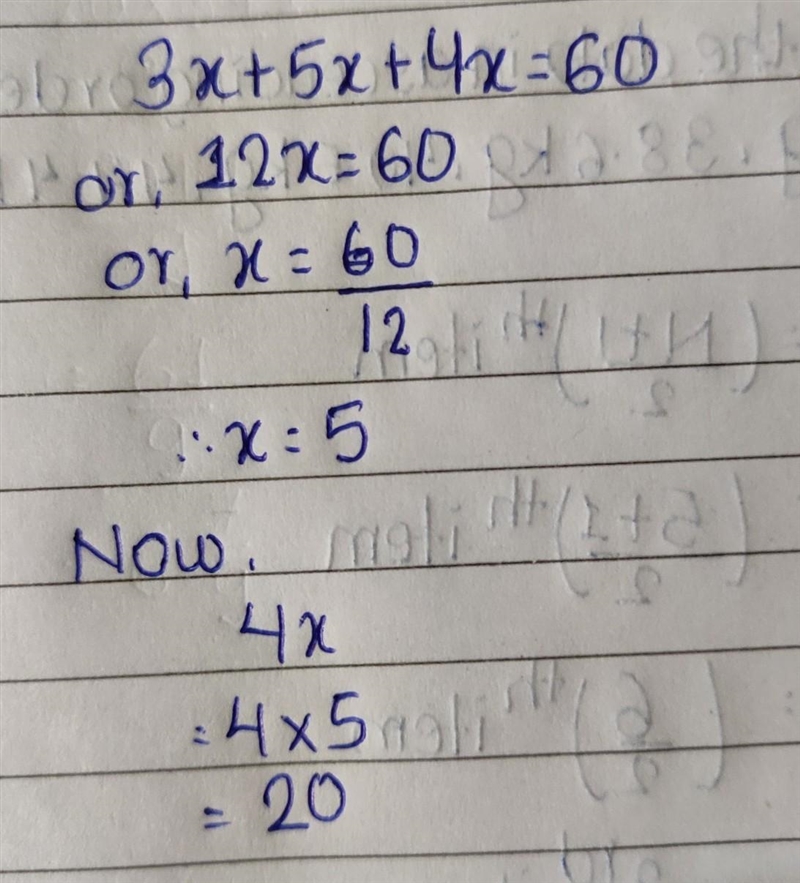 Peter, John and Mary share £60 in the ratio 3:5:4. How much does Mary receive?​-example-1