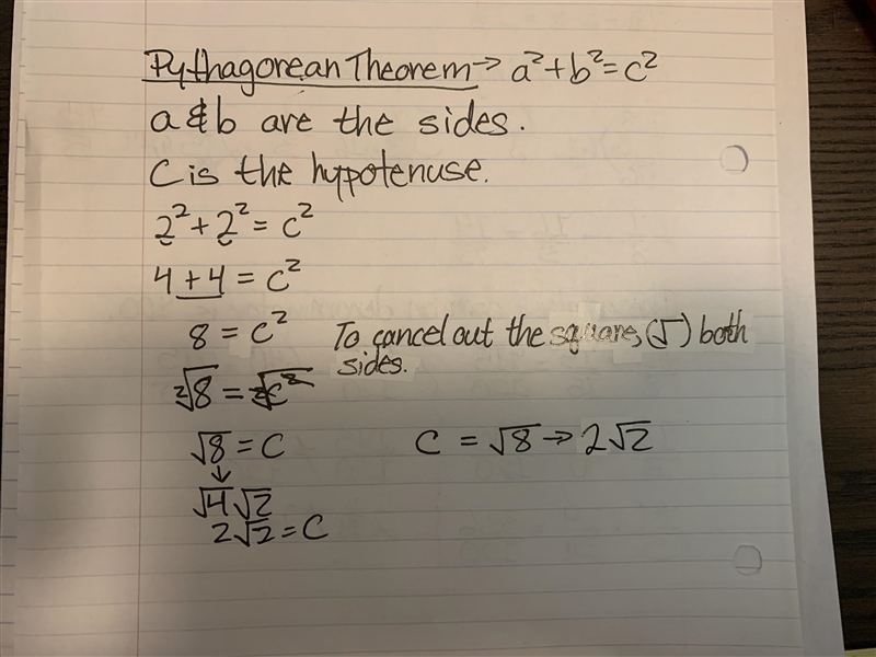 Find the length of c Question 1 options: A.4 √ = 2 B.8√ C.16√ = 4 D.32√= 42√ E.none-example-2