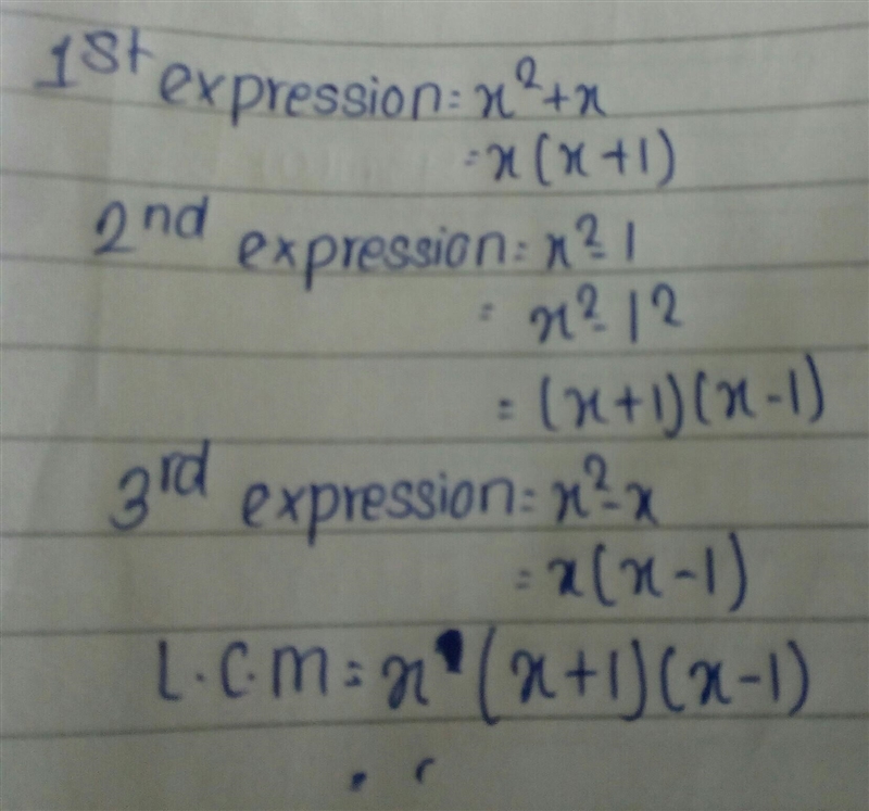 Find the lcm of X2 +X, X2 - 1, X2- X​-example-1