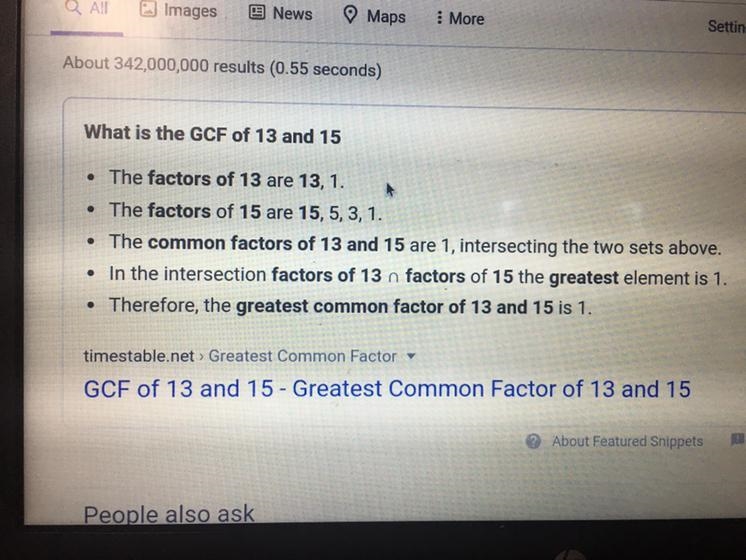 What is the greatest common factor of 13, 15-example-1