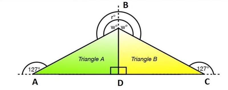 Angle r° = 2w°. What is the measure of angle r°? A. 120 degrees B. 286 degrees C. 240 degrees-example-1