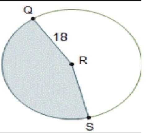 Urgent! The measure of central angle QRS is 8 TT 9 radians. What is the area of the-example-1