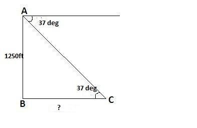 The angle of depression from a helicopter to a landing pad is 37 degrees. if the helicopter-example-1