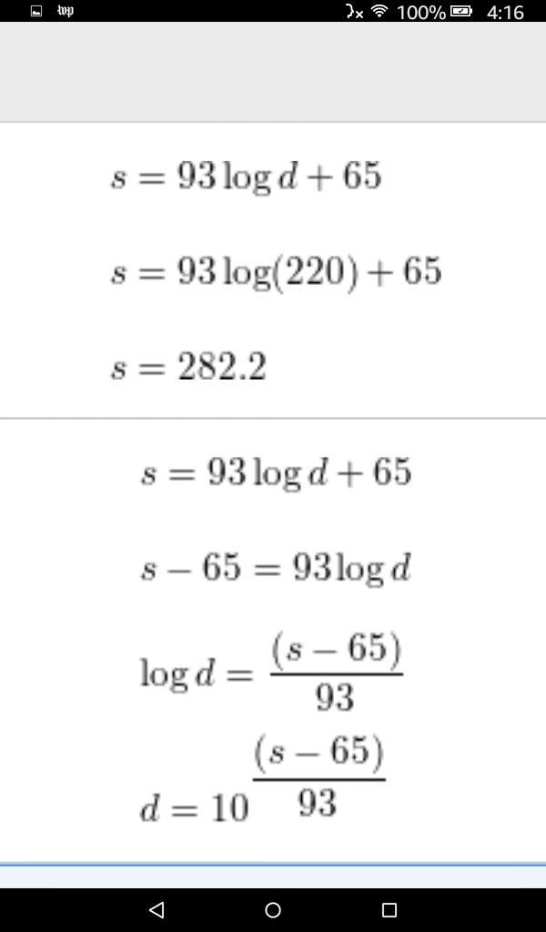 The wind speed s (in miles per hour) is related to the distance (in miles) the tornado-example-1